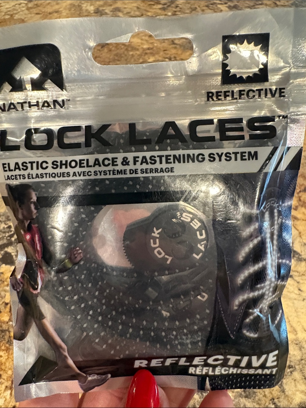 Natan Reflective Lock Laces Elastic Shoelace & Fastening System - Black